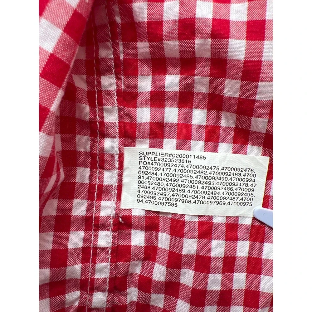 Ralph Lauren Shirt Boy M 10/12 Gingham Plaid Check Red White Blue Pony Button LS